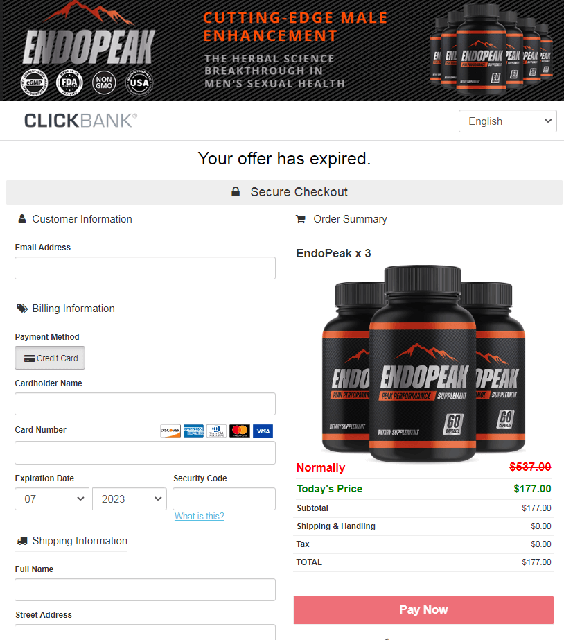 endopeak order form